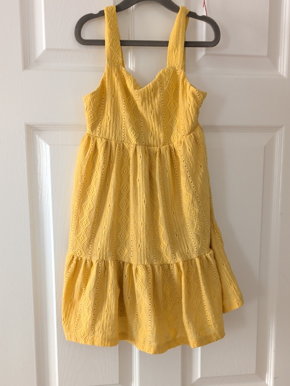 Mayoral Yellow Eyelet Tiered Dress with Wide Straps